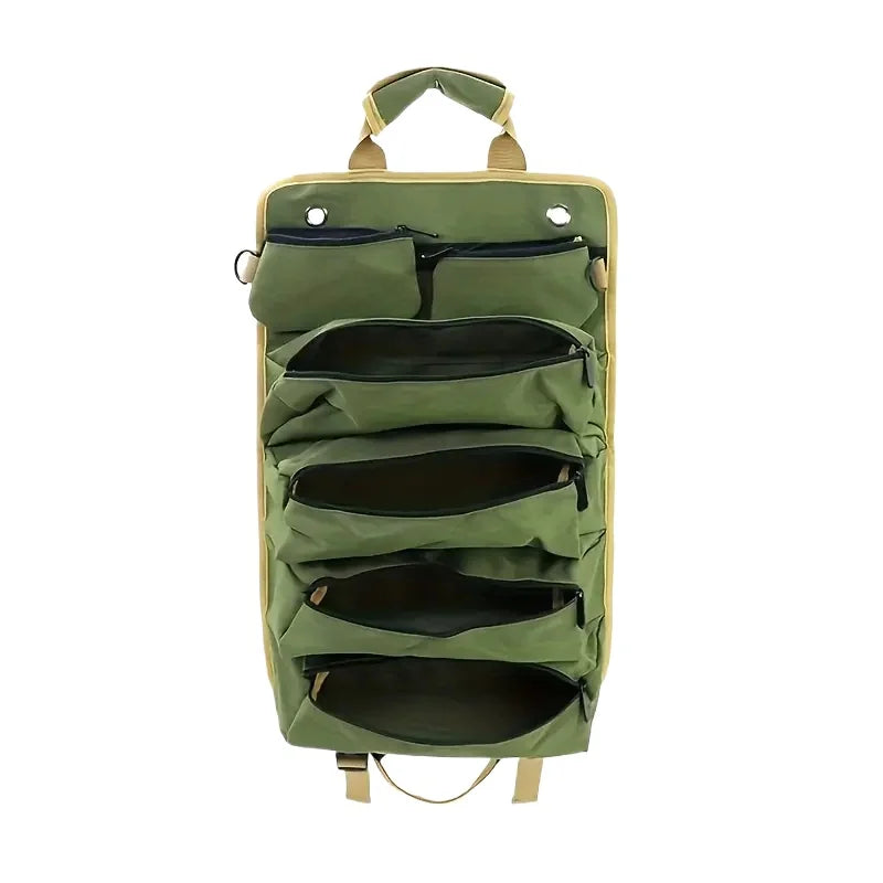 Multipurpose roll-up tool storage bag, heavy-duty construction, excellent handyman gift idea