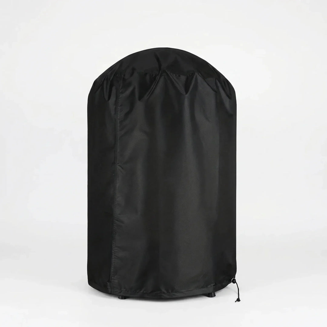Durable, heavy-duty outdoor grill cover designed for kettle grills. Protects your BBQ from weather on the patio.