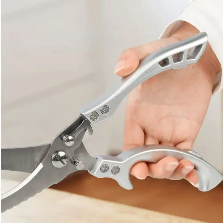 Essential kitchen tool: durable stainless steel meat scissors for poultry & food prep.