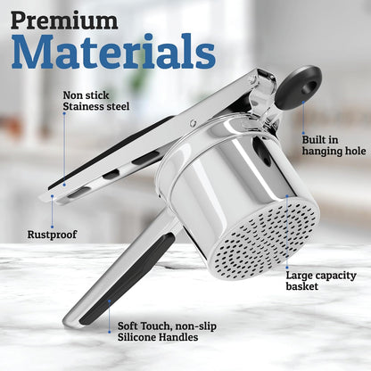Get smooth results with this stainless steel potato masher, perfect for potatoes, yams & more.