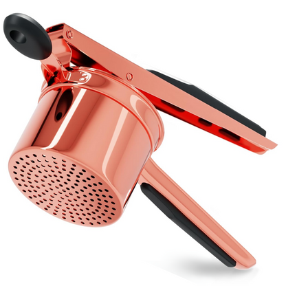 Professional heavy-duty potato masher made of stainless steel for efficient food preparation.