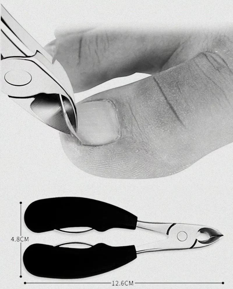 Ergonomic unisex toenail clipper with sharp blades, ideal for thick nails & precise foot care for seniors.