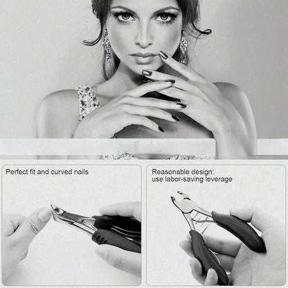 Easy-grip toenail clipper for seniors, featuring sharp, strong blades for effortlessly trimming thick nails.