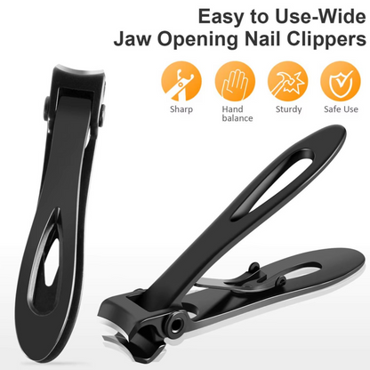 Extra large toenail clippers, stainless steel with wide jaw, perfect for thick nails. Ideal men's & senior foot care.