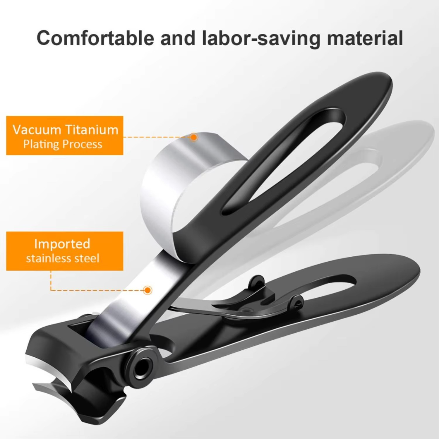 Wide jaw toenail clippers for thick nails, designed for men and seniors. Durable stainless steel foot care tool.