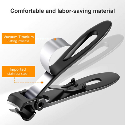 Wide jaw toenail clippers for thick nails, designed for men and seniors. Durable stainless steel foot care tool.