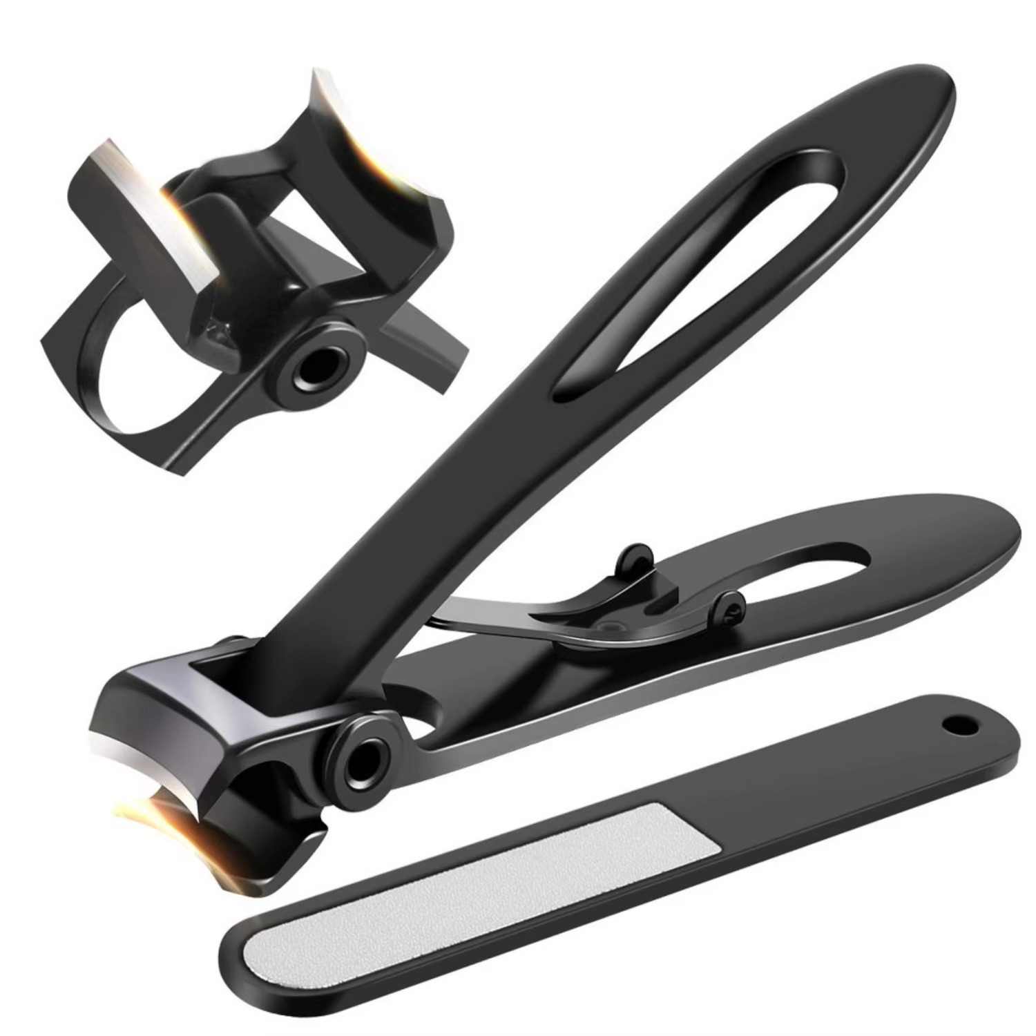Precision wide jaw toenail clippers, stainless steel, for thick nails. A reliable men's & senior foot care pedicure tool.