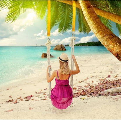 Robust hammock straps designed for tree swings, featuring triple-stitched seams for maximum safety.