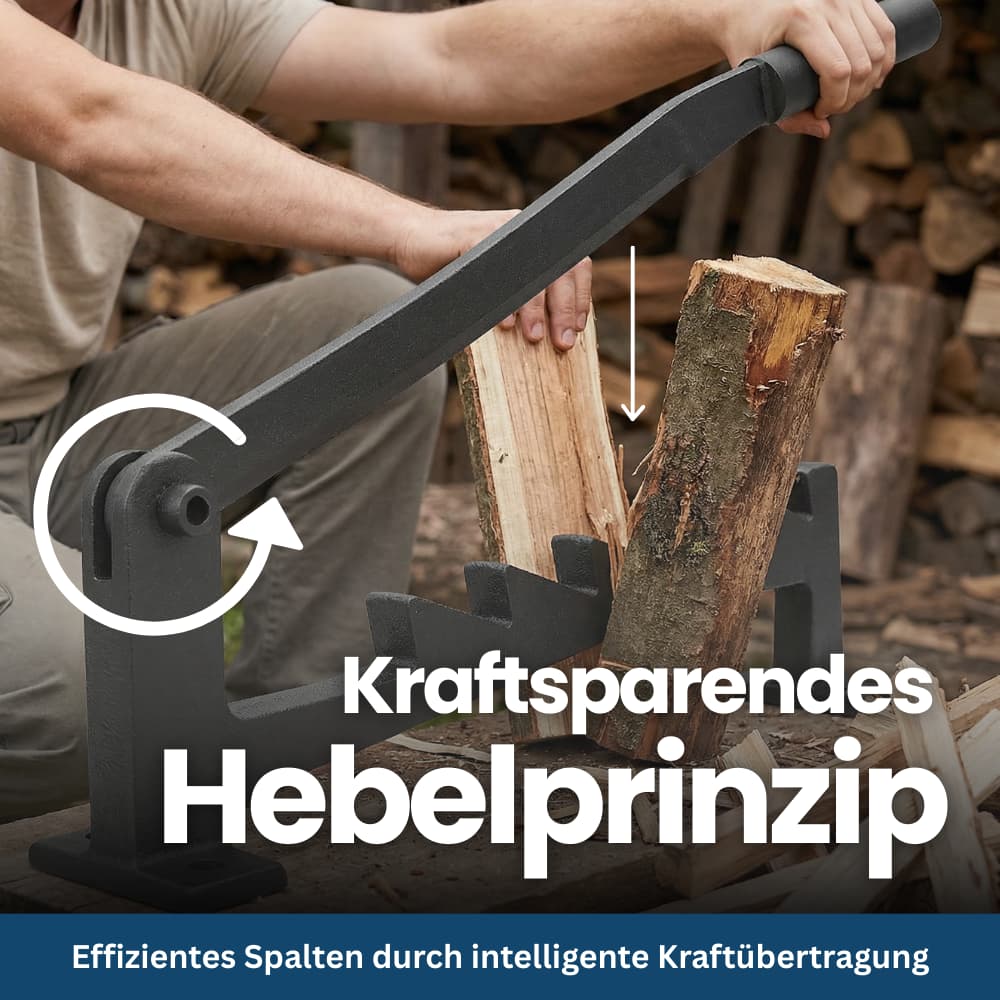 Durable firewood splitter, securely mounted to a wall, a strong accessory for efficient wood preparation.