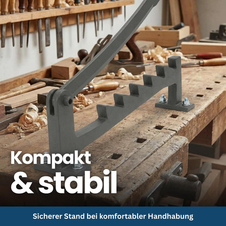 Robust wall-mounted firewood splitter, a manual and heavy-duty solution for all your wood splitting needs.