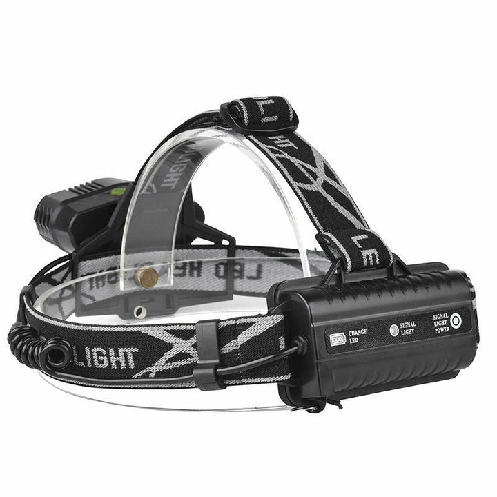 Durable 5X LED waterproof headlamp kit, rechargeable for prolonged use in camping, hiking, exploration