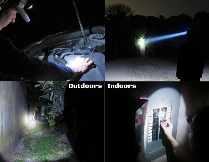 Adjustable focus waterproof LED headlamp, 5X LED brightness for camping, hiking, and outdoor adventures