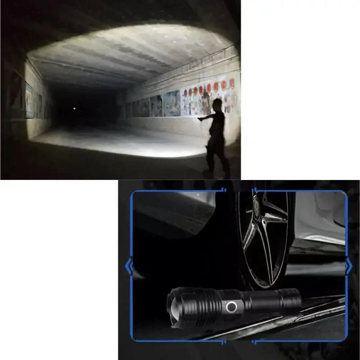 Durable high-power LED flashlight, essential camping and emergency tool