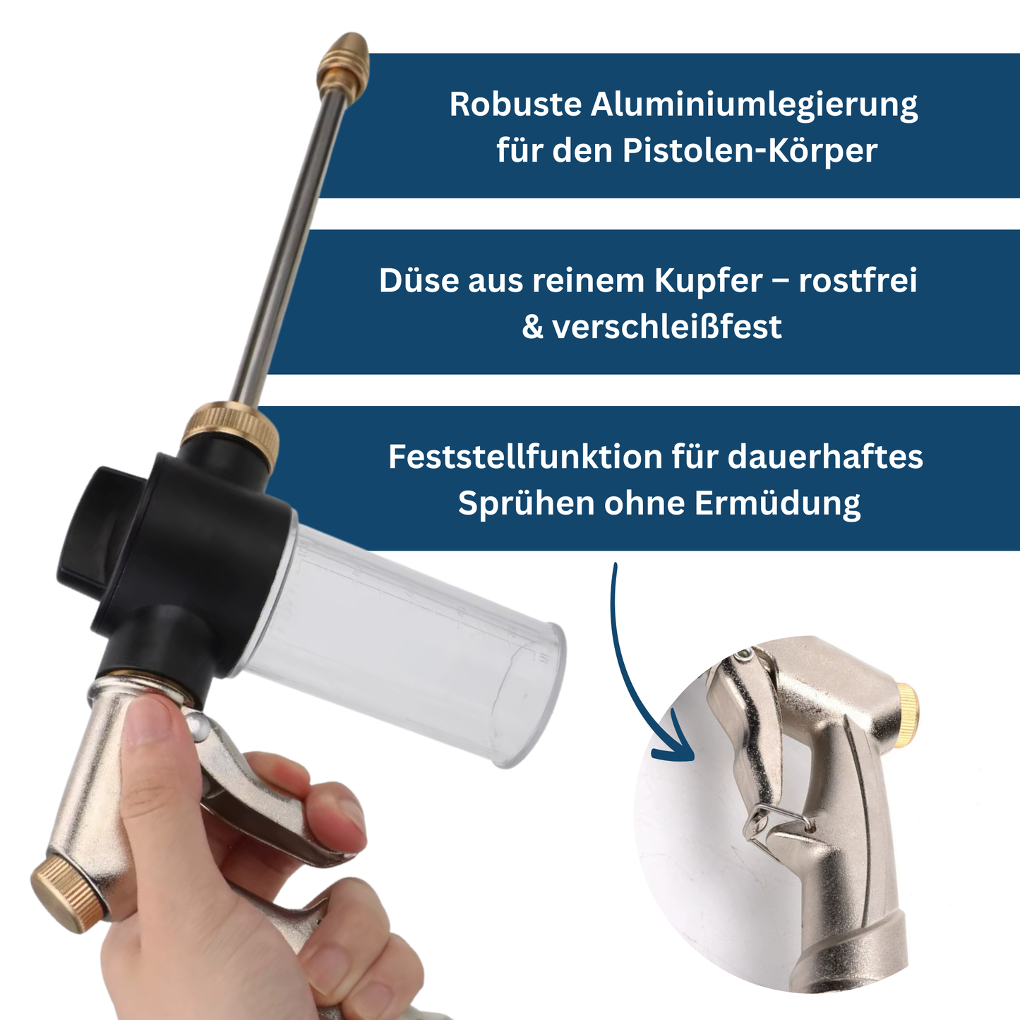 Pressure washer nozzle providing high-pressure spray for effective outdoor cleaning tasks
