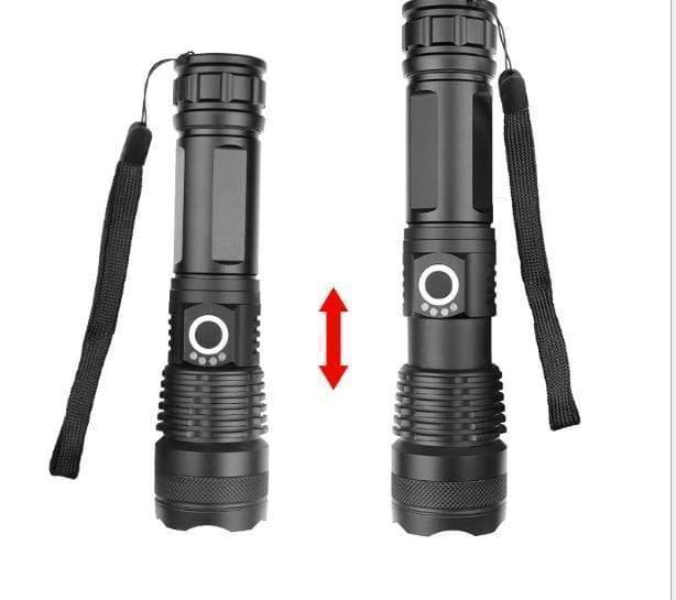 Tactical XHP70.2 LED flashlight, 7000lm, USB rechargeable, ideal for outdoor hiking & emergency