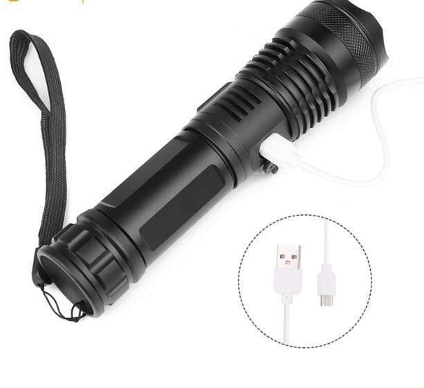 Durable USB rechargeable XHP70.2 LED flashlight, 7000 lumen, essential for camping & outdoor