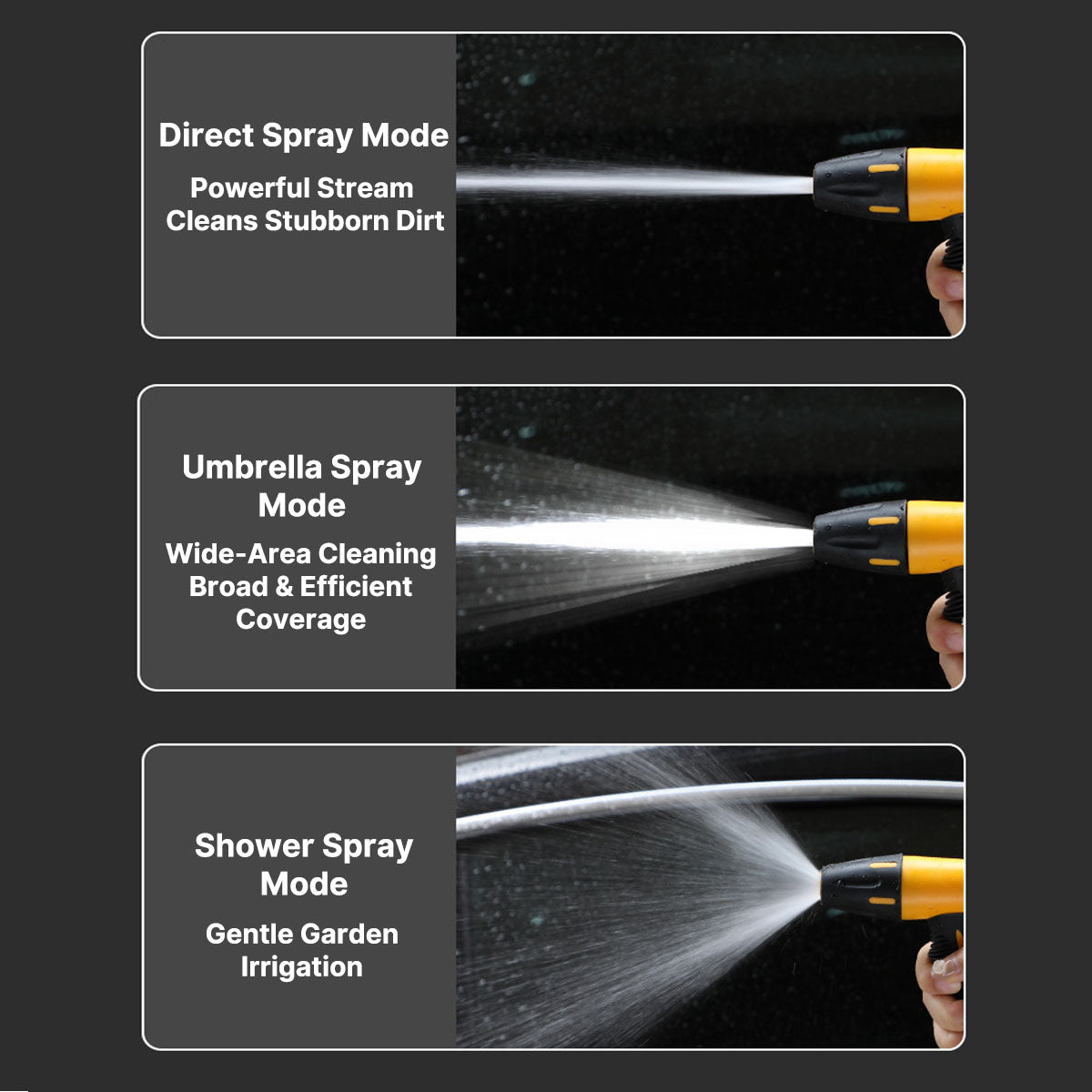 Roadtrip-ready high-pressure water gun and expand-able coiled hose for versatile cleaning