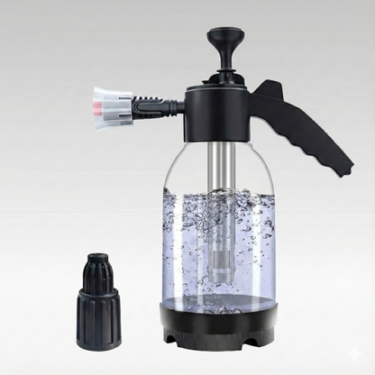 Ergonomic handle of a high-pressure foam cannon, designed for comfortable and long-lasting use.