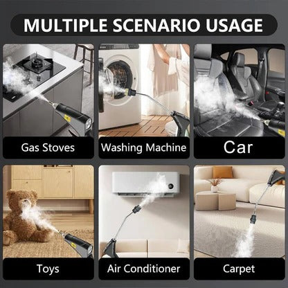 Eco-friendly, chemical-free high-pressure steam cleaner for sanitizing & deep cleaning home & auto surfaces.