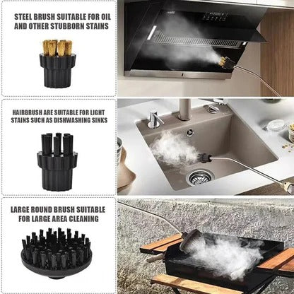 Powerful high-pressure steam cleaner effortlessly removes tough grime from household & automotive surfaces.