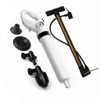 Powerful high-pressure drain clog remover tool for sinks, toilets, and floor drains.
