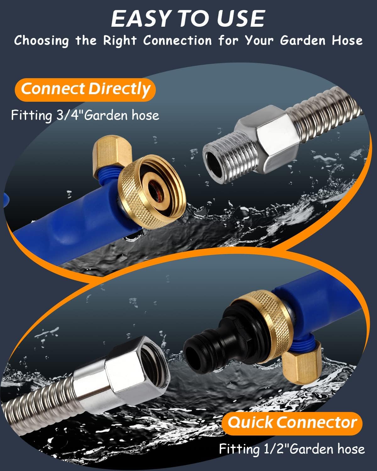 Powerful water hose nozzle, perfect for quick car washes, patio cleaning & watering gardens.
