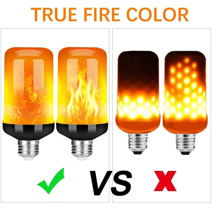 Energy-saving E27 LED flame bulb, providing a beautiful fire effect for indoor ambient lighting.