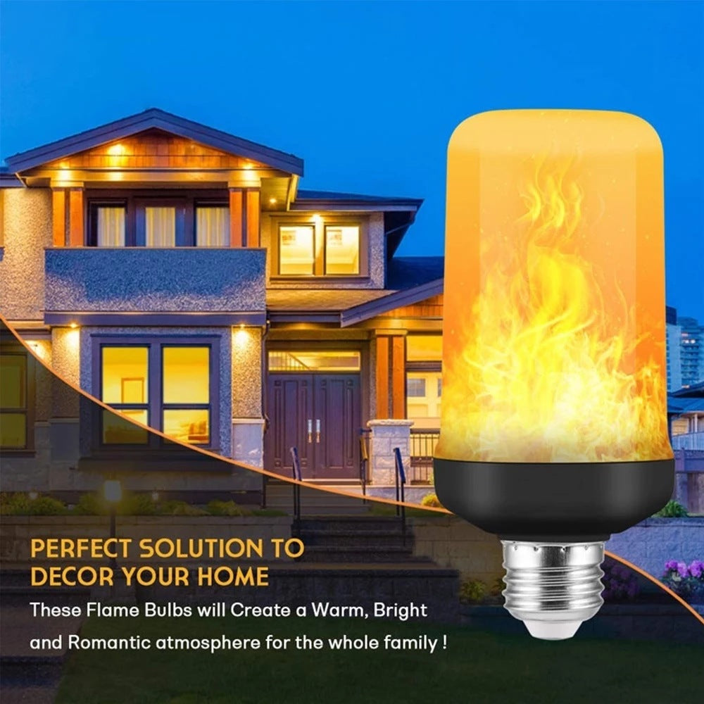 Versatile LED flame bulb adds a festive touch to parties or a relaxing mood to your home decor.