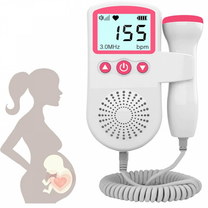 Home baby fetal heartbeat monitor doppler for expecting moms to detect their baby's heart rate prenatally.