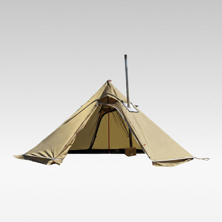 Hot tent for 1-3 people, lightweight backpacking shelter with stove jack for winter camping.