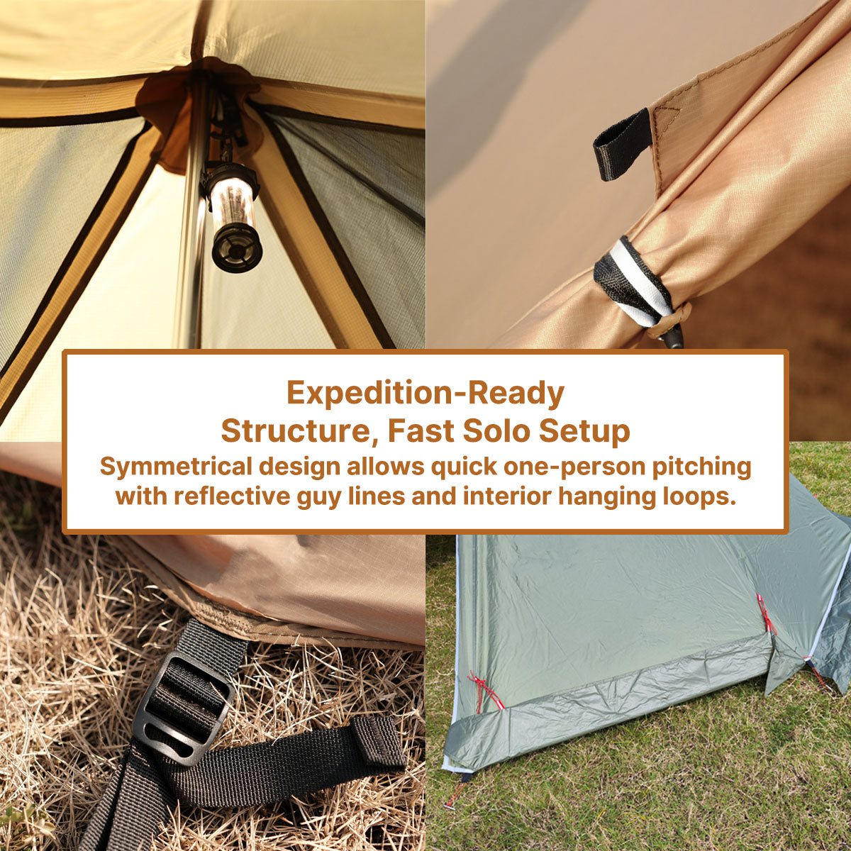Hot tent setup in a snowy landscape, highlighting its all-season and winter camping use.