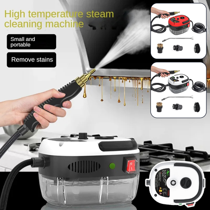Powerful 2500W high-pressure steam cleaner for kitchen grease removal & chemical-free home deep cleaning.