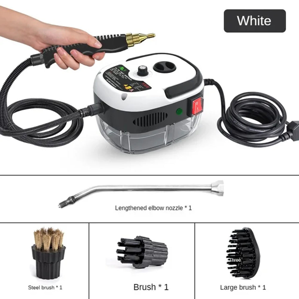 Powerful 2500W high-pressure steam cleaner. Eco-friendly solution for chemical-free deep cleaning & grease removal.