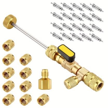 Essential HVAC valve core removal and installation tool for quick refrigeration system repair and maintenance.