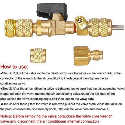 Streamline AC & refrigeration maintenance with this durable, dual-size HVAC valve core remover & installer.