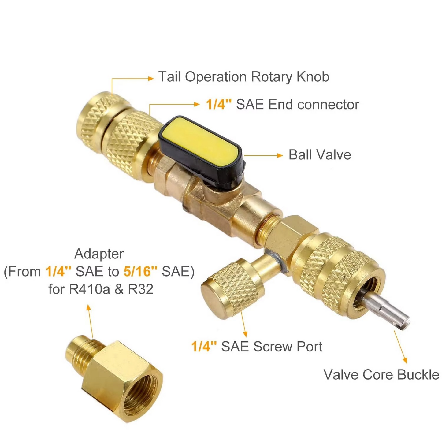 Robust HVAC valve core remover and installer tool, crucial for professional refrigeration maintenance & AC repair.