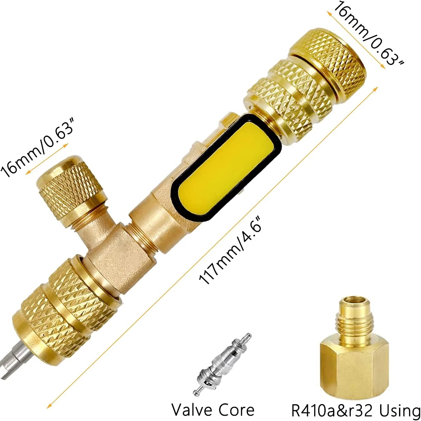 Dual-size HVAC valve core removal and installation tool for AC & refrigeration repair. Professional grade equipment.