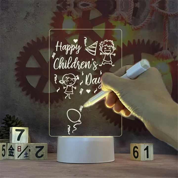 Magical GlowPad LED message board, an illuminated notepad for glowing notes, creative writing, & desk decor.