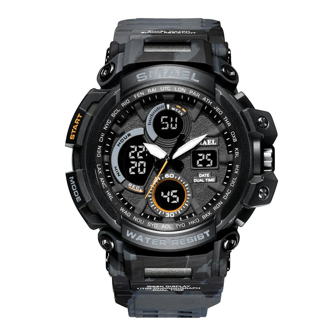 Men's Digital Analog Dual Time Camouflage Military Watch