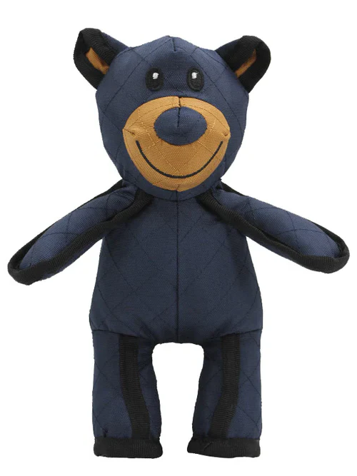 Indestructible bear dog toy for heavy chewers. Durable, interactive pet supplies.