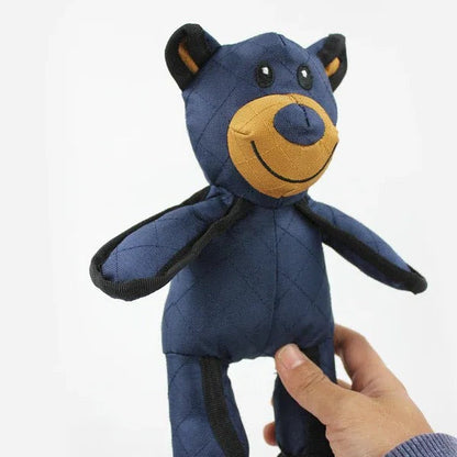 Cute bear-shaped dog toy, indestructible and durable for heavy chewers. Perfect for tough play.