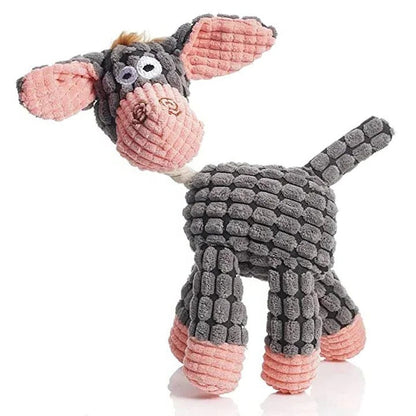 Robust indestructible pet plush chew toy, designed for strong, heavy-chewing dogs. Long-lasting fun.