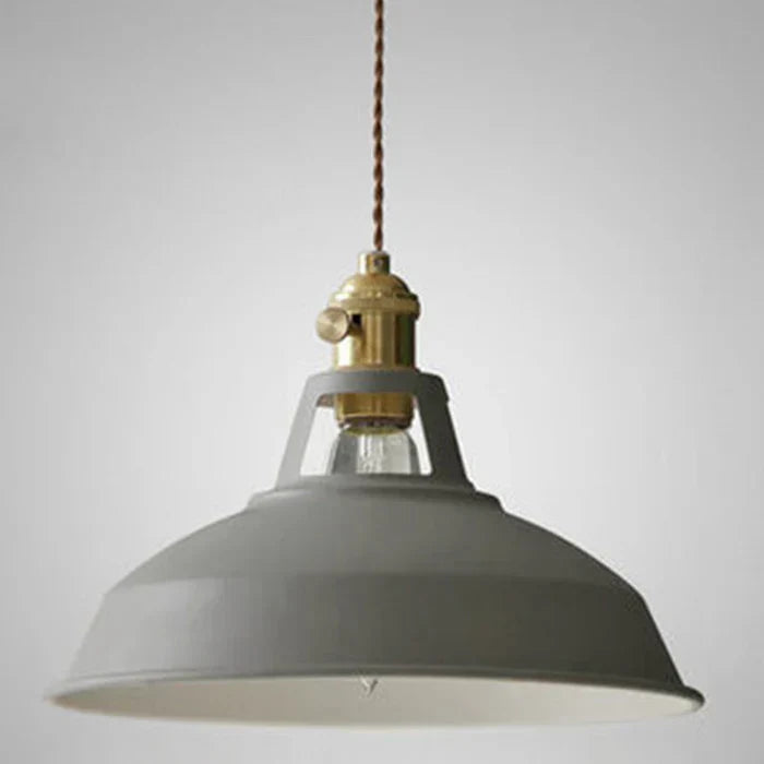 Industrial retro pendant lamp, black metal, for dining room or kitchen island lighting.