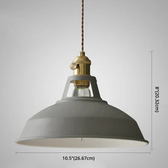 Retro pendant light, industrial metal, brings a unique flair to dining room & kitchen decor.