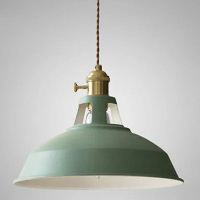 Retro style ceiling fixture, metal pendant lamp, ideal for kitchen island illumination.
