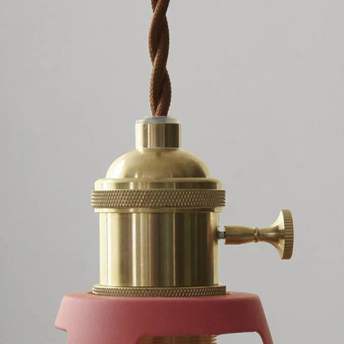 Retro industrial metal lamp, adjustable hanging light, for dining room ambiance.