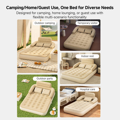 Guest bed air mattress with backrest, offering a comfortable and convenient sleeping solution for home.