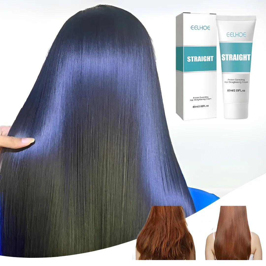 Instant Keratin Hair Straightening Cream for salon-smooth, frizz-free hair. Achieve sleek, healthy locks at home.