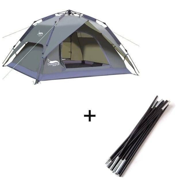 Durable instant setup camping tent, providing reliable shelter for outdoor and hiking adventures.