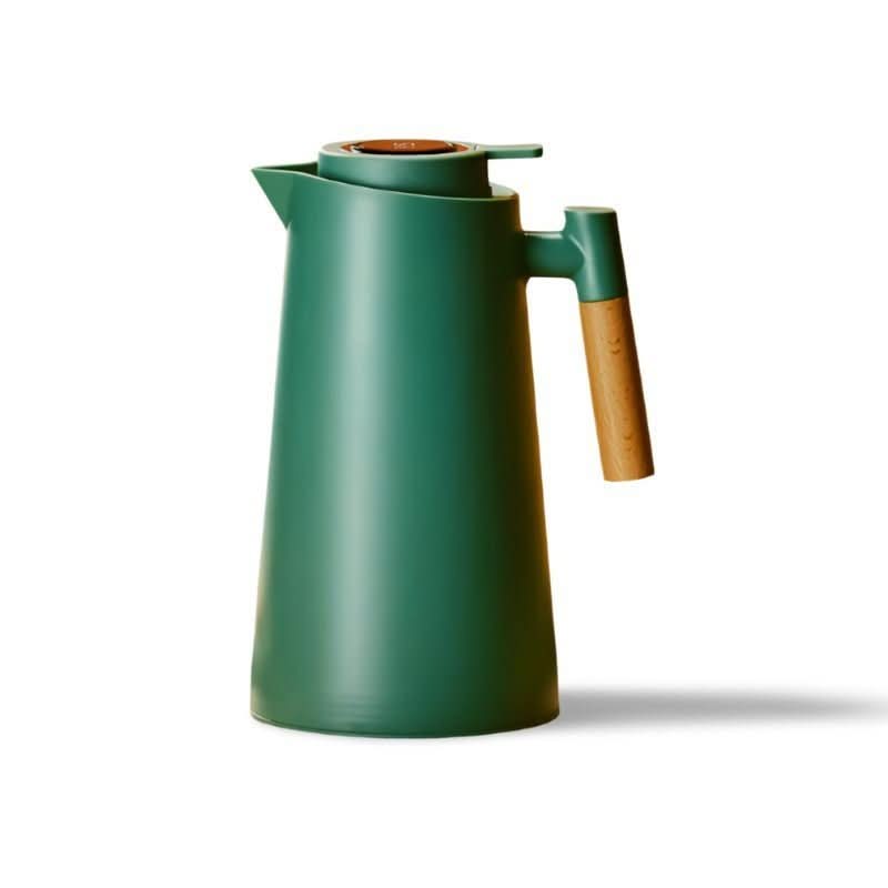 Durable stainless steel thermal pitcher, perfect for hot/cold drinks, with digital temp display.